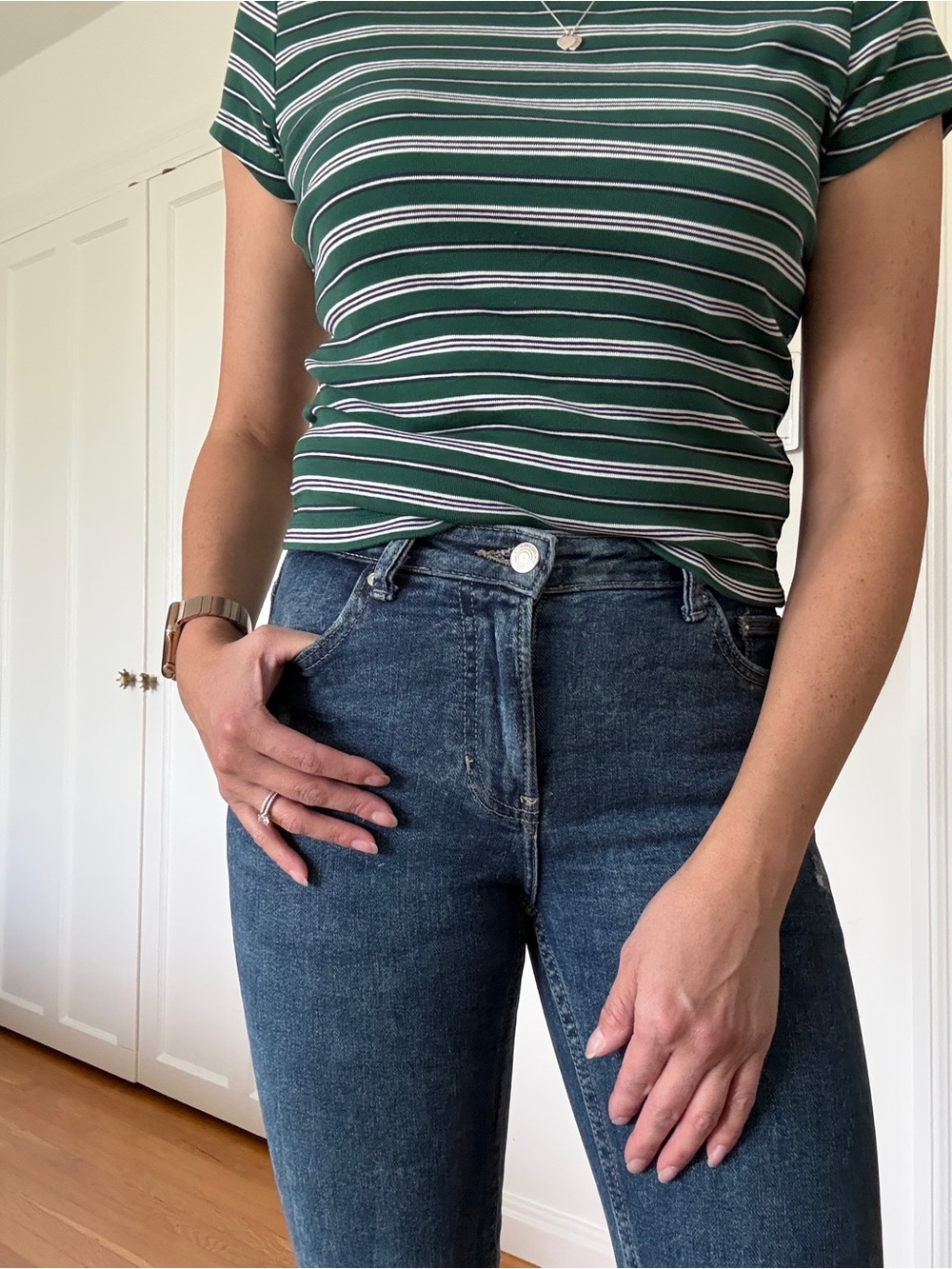 Zara Skinny Mid-Rise Dark Blue Jeans